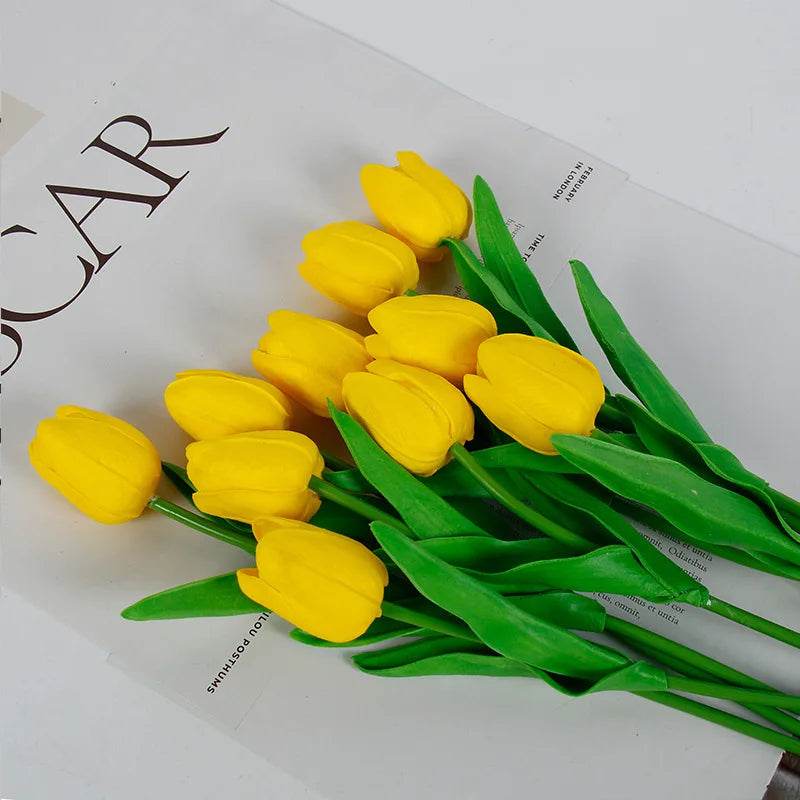 1/3/5/10pcs Tulips Artificial Flowers White Fake Tulips Bouquet Silicone Tulip Flower Home Decor Valentines Gift Wedding Bouquet