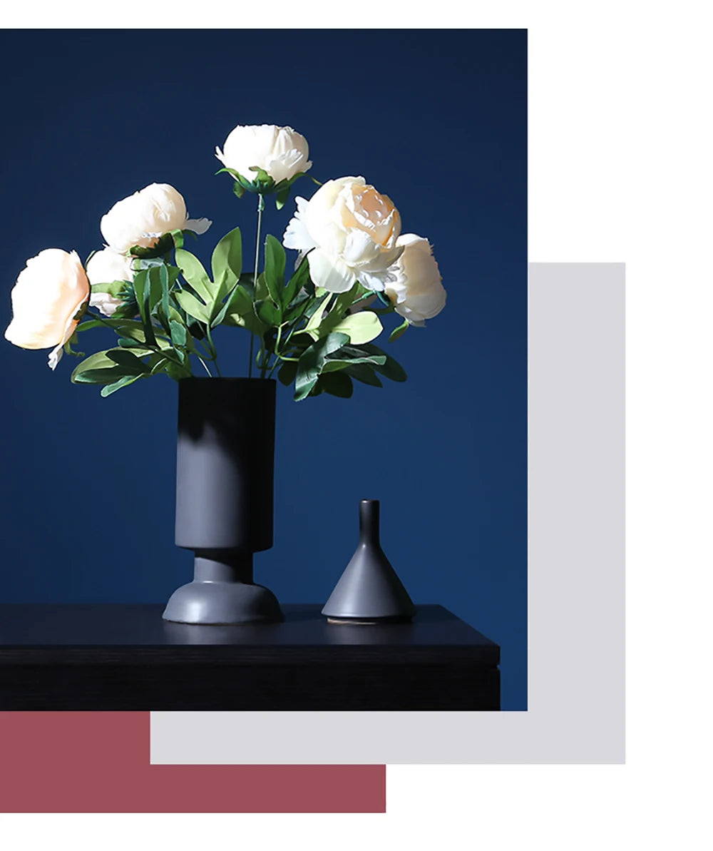 Nordic Morandi ceramic Vase geometric Ornaments Room Decor modern decorative dried flower Vase home decoration Wedding Gifts