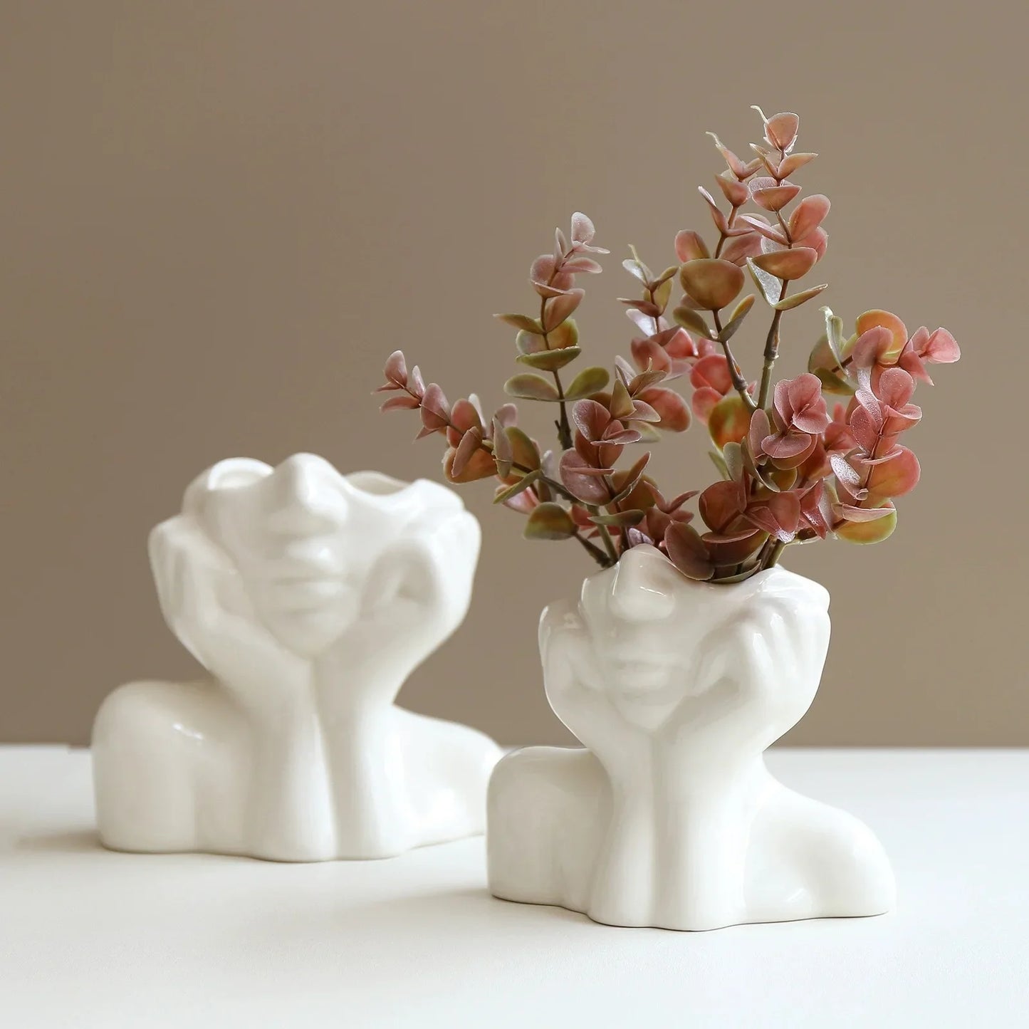 Home Resin Vase Gold White Black Human Body Shaping Art Flower Planter Personalized And Creative Decoration Handicrafts Ornament