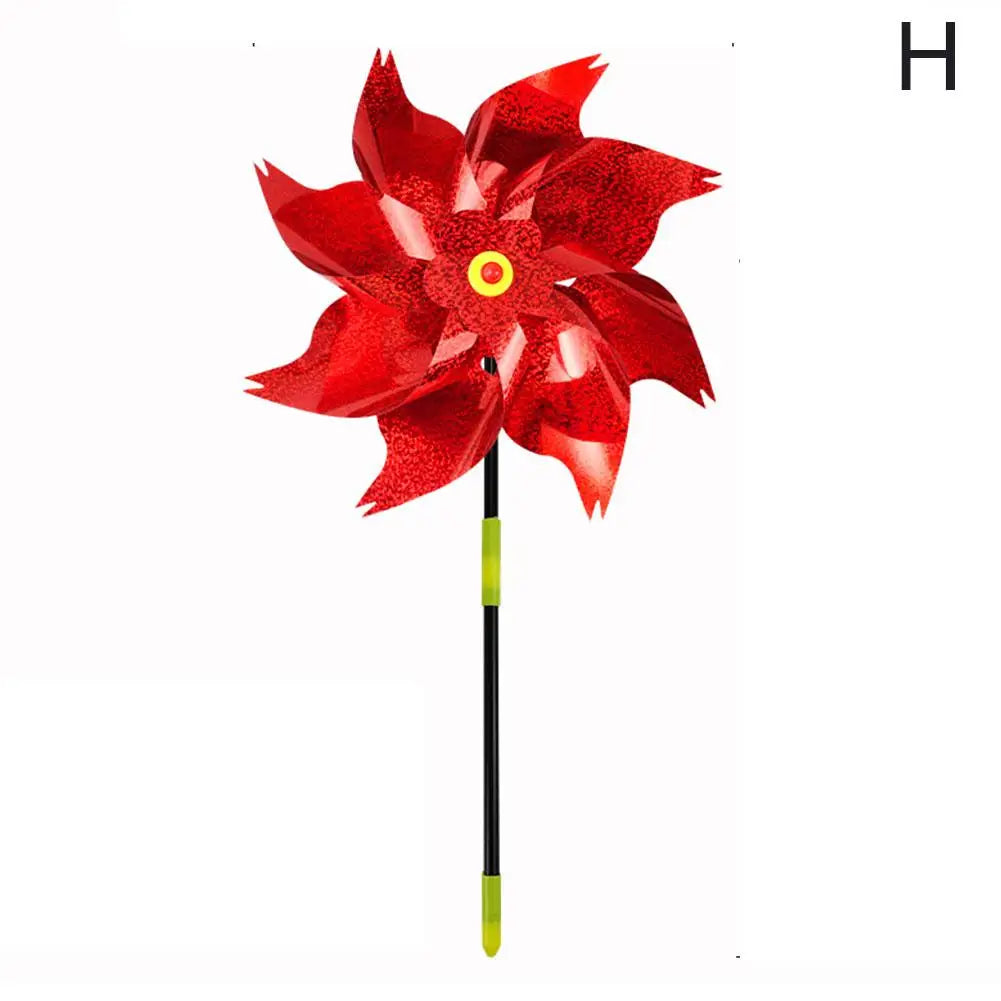 1pc Reflective Birds Repellent Windmills Sparkly Pinwheel With Stake Bird Scare Devices For Spring Garden Decor Supplies