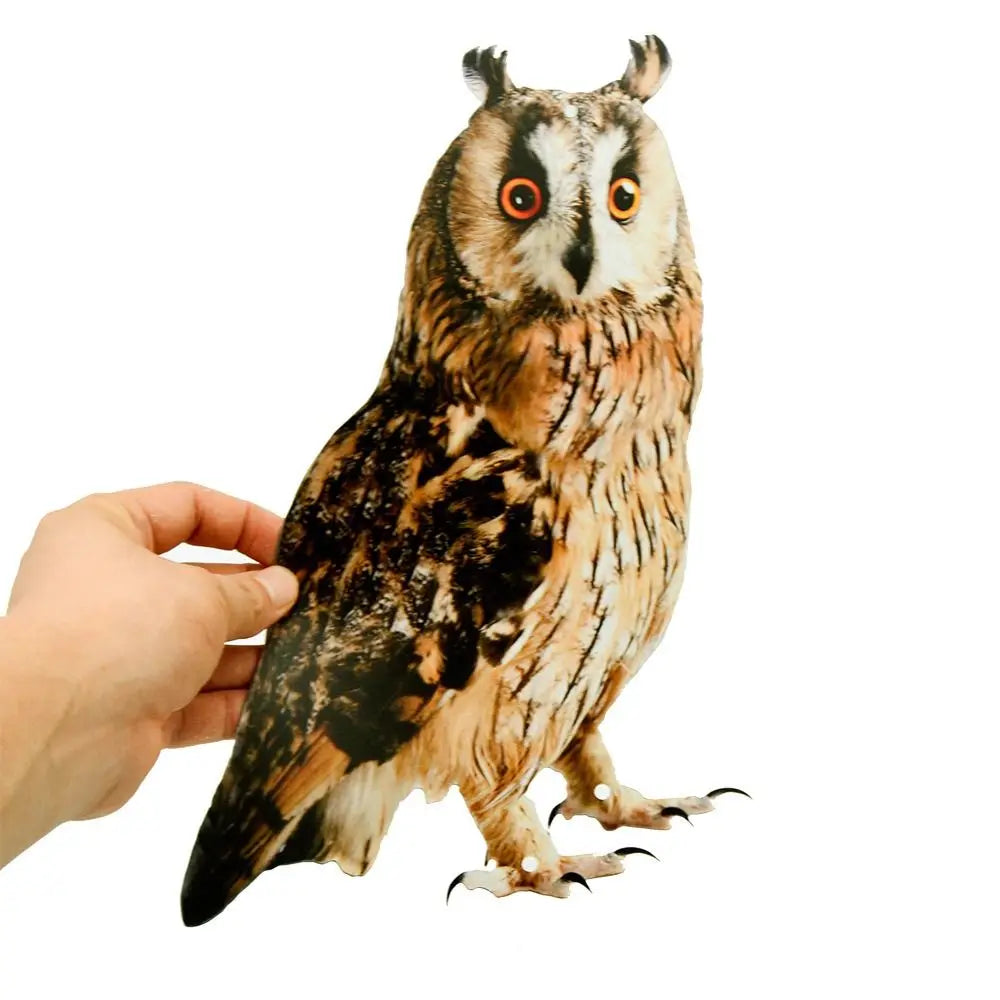Waterproof Bird Repel Owl Scarecrow Hanging With Bells Fake Bird Scare Device Rectangle Bird Repeller Garden Decoration