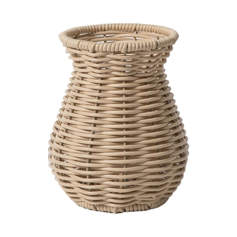 Decorative Rattan Vase Woven Decorative Table Vase for Dried Flower,Home and Office Durability and Waterproof Decors