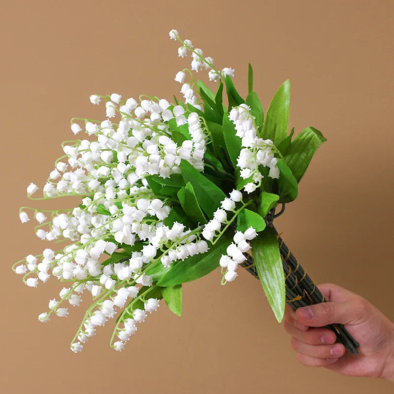 1/20pcs Artificial Flower Bellflower Simulated Lily Of The Valley Home Soft Decoration Wedding Valentine's Bouquet Green Plants