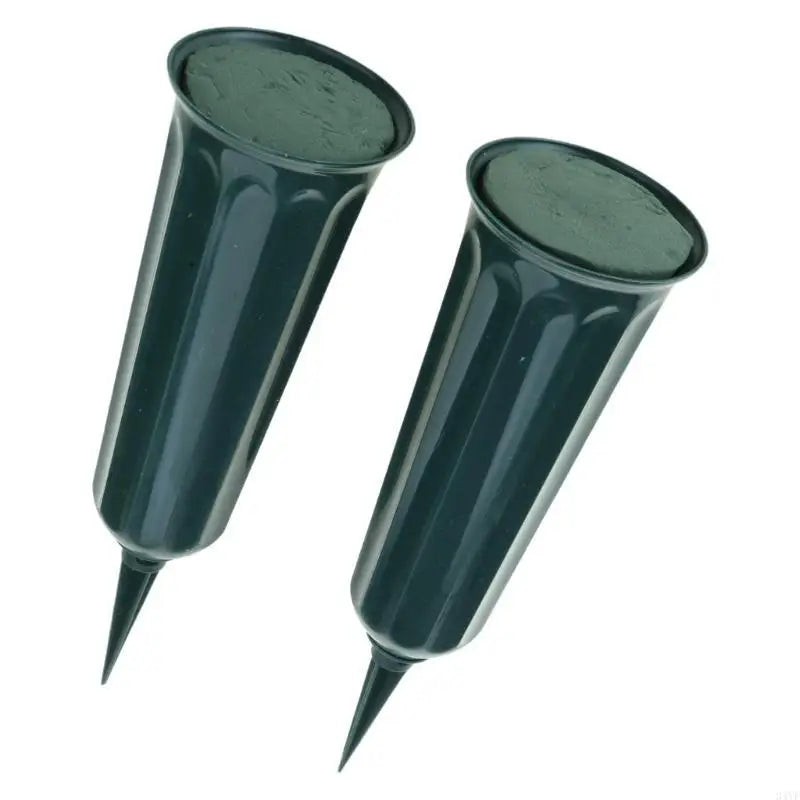 2Pcs Outdoor Cemetery Vases for Flowers with Easy Ground Insertion Grave Vases