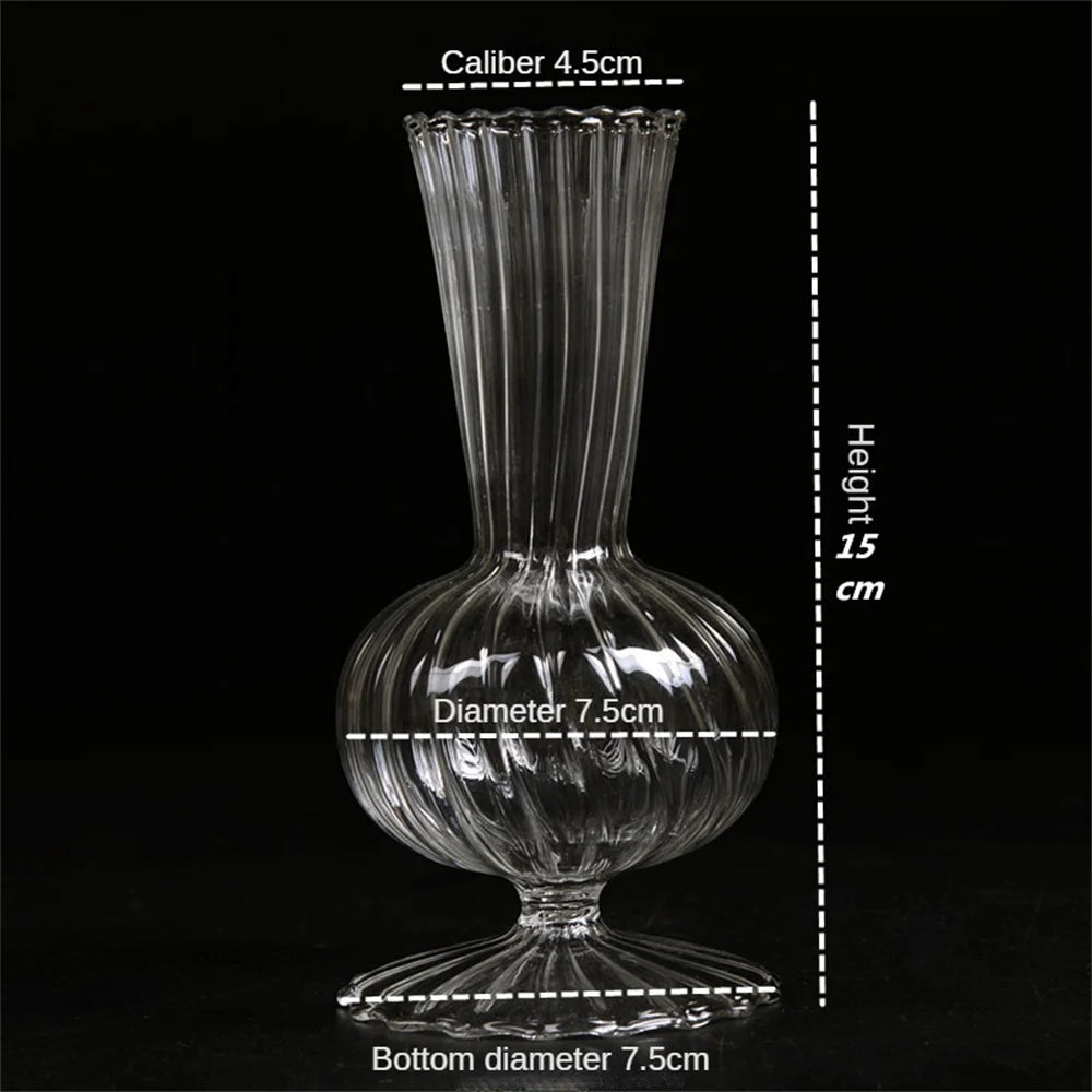Nordic Glass Vase Home Decoration Accessories Ins Transparent Plant Hydroponic Bottle Living Room Wedding Table Decor Vases