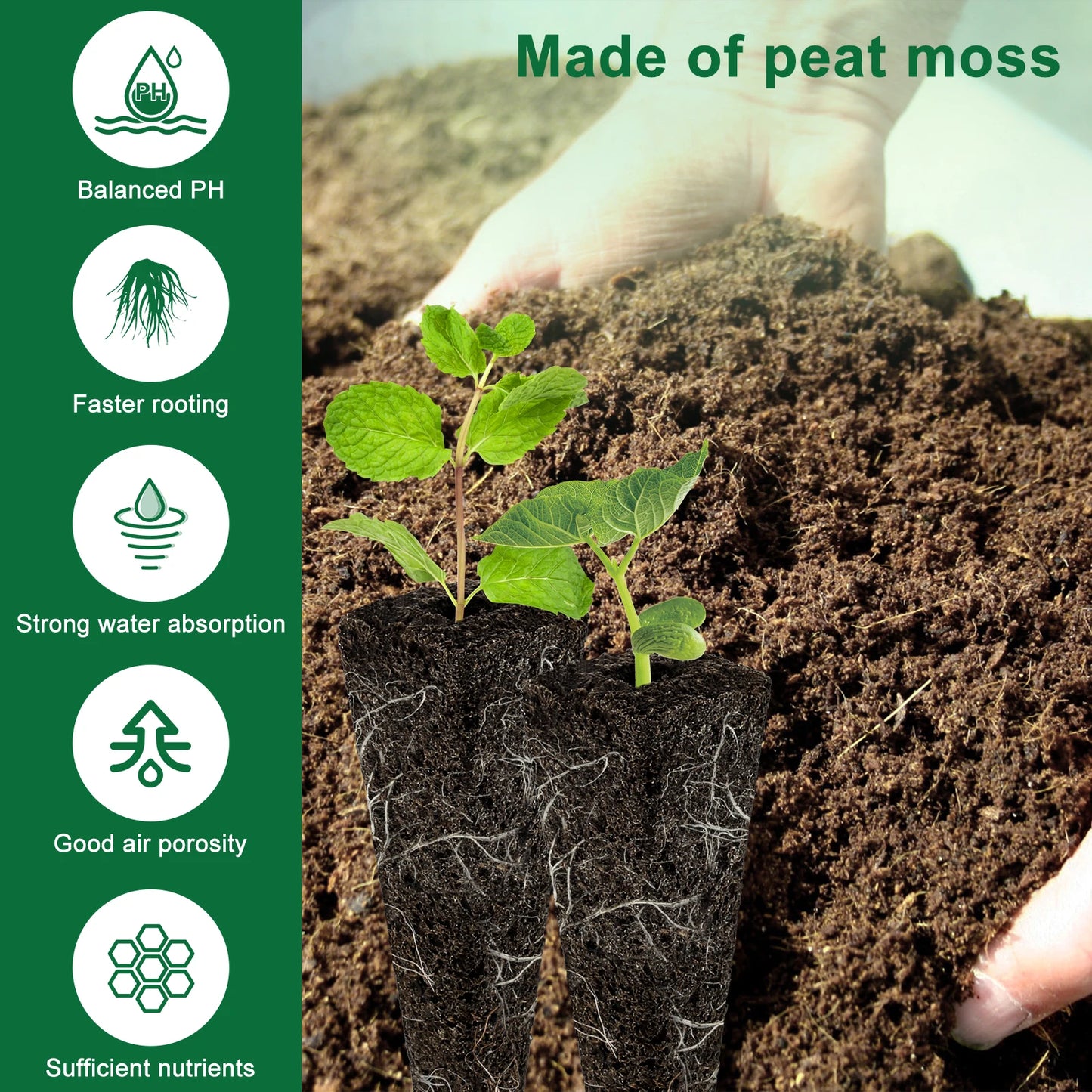 50 Pack Seed Grow Sponges Hydroponics Starter Replacement Root Growth Sponges Gardening Pod Garden Planting Accessories