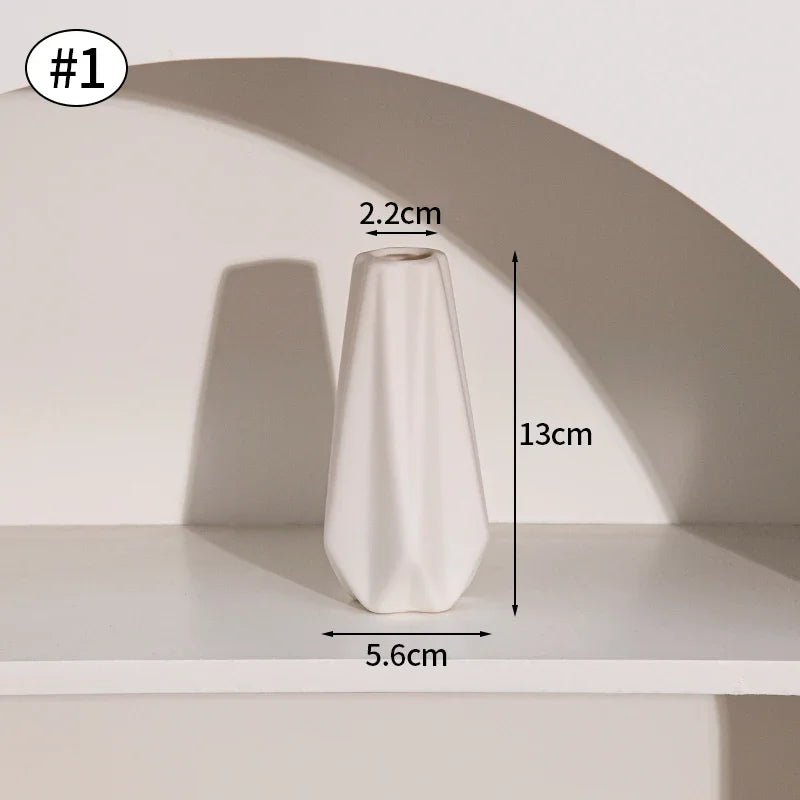 Ceramic Vase White Flower Pot Nordic Decorative Vase Dry Flower Vases for Home Living Room Desktop Decor ваза для цве