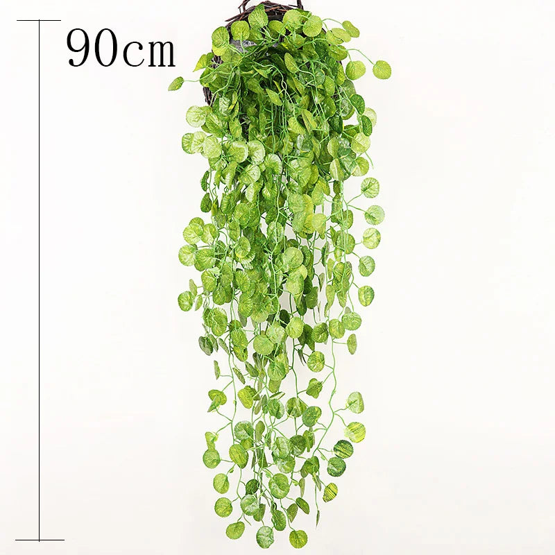 1/2/6Piece Artificial Vine Home Decor Artificial Ivy Leaf Garland Plants Vine Fake Foliage Flowers Creeper Green Ivy Wreath