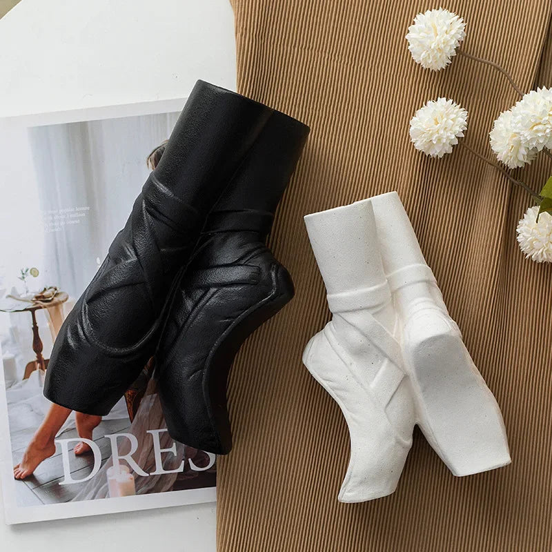 Ballet Shoes Vase Ceramic Dried Flower Vases Desktop Decoration Flower Arrangement Art Home Decor Accessories Daughter's Gift