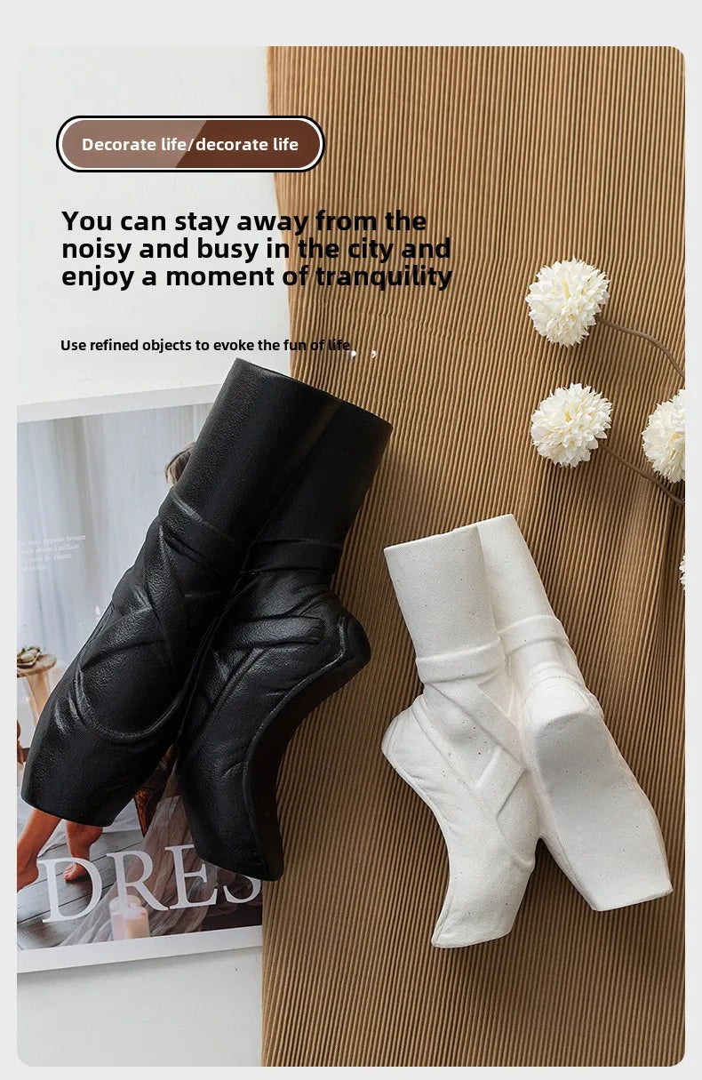Ballet Shoes Vase Ceramic Dried Flower Vases Desktop Decoration Flower Arrangement Art Home Decor Accessories Daughter's Gift
