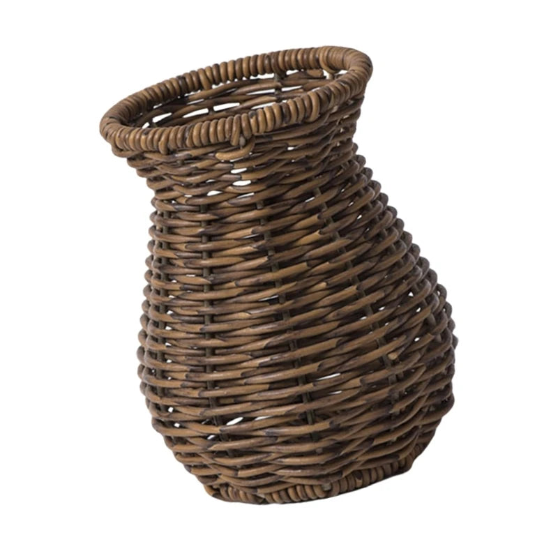 Decorative Rattan Vase Woven Decorative Table Vase for Dried Flower,Home and Office Durability and Waterproof Decors