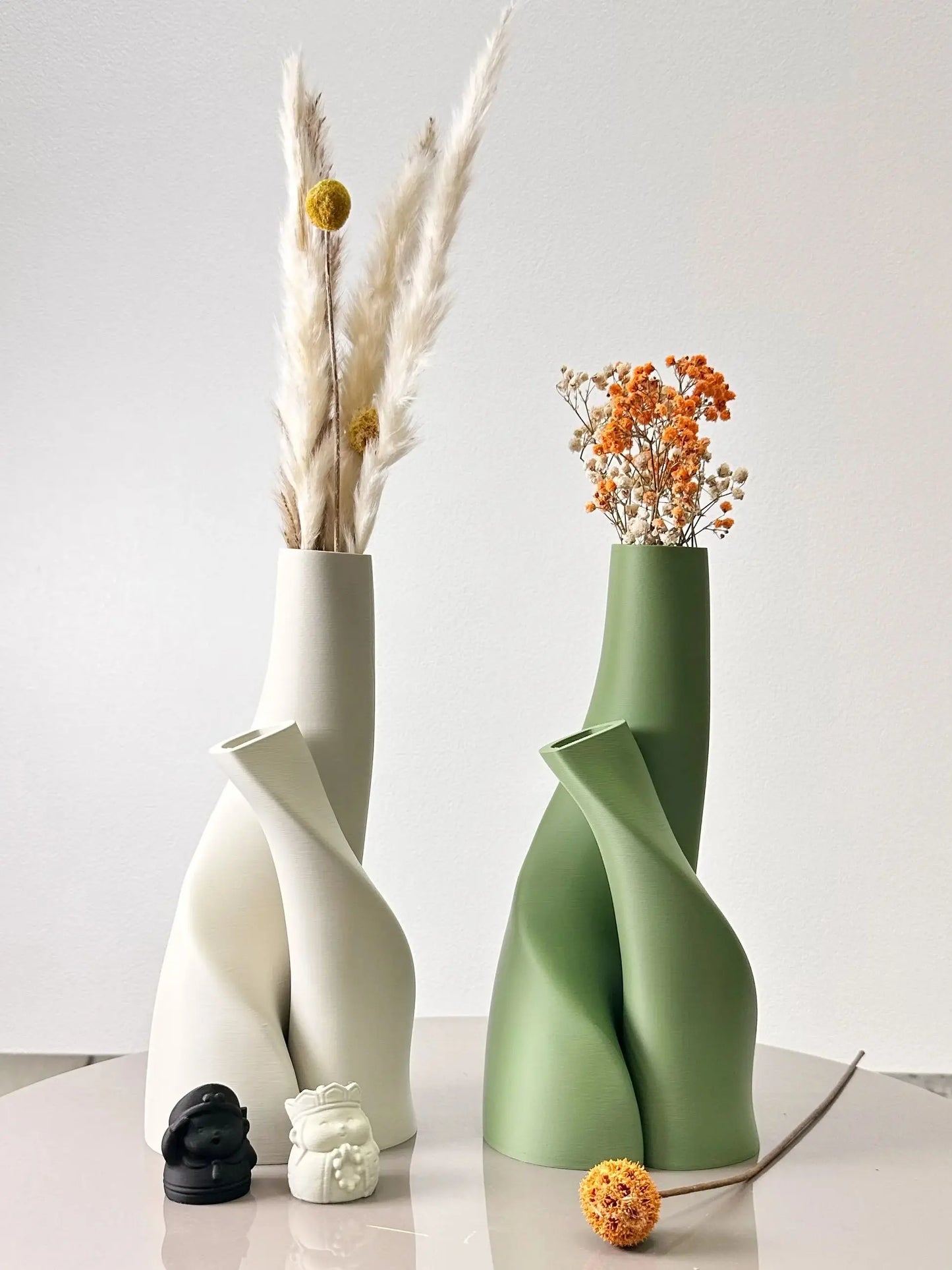 2 Piece Set of Special-Shaped Double Vase, Creative Dried Flower Vase, Multi-Color Optional, Suitable for Living Room, Kitchen,