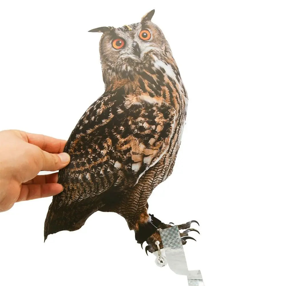 Waterproof Bird Repel Owl Scarecrow Hanging With Bells Fake Bird Scare Device Rectangle Bird Repeller Garden Decoration
