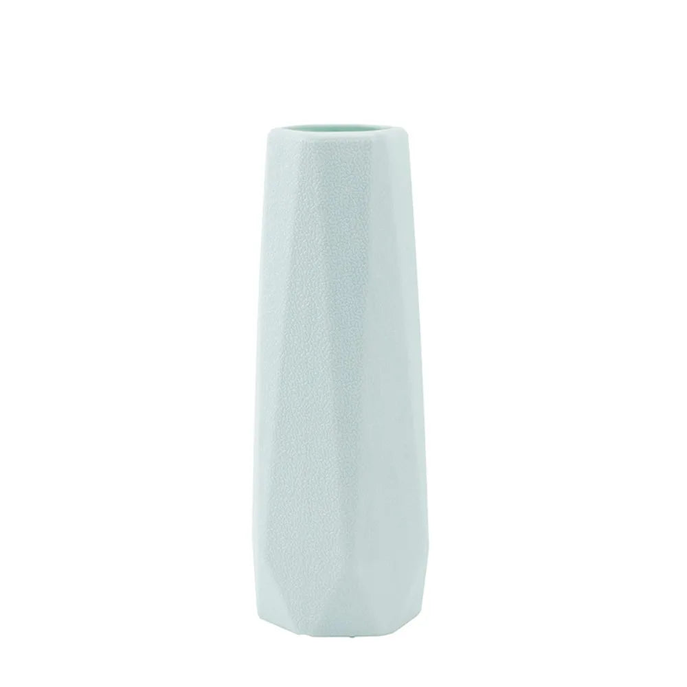 Plastic Flower Vase Fashion Nordic Style Imitation Ceramic Flower Arrangement Diamond Design Modern Flower Pot Living Room