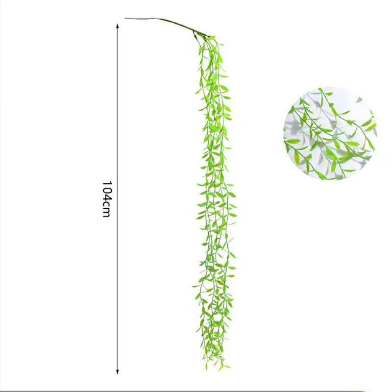 1/2/6Piece Artificial Vine Home Decor Artificial Ivy Leaf Garland Plants Vine Fake Foliage Flowers Creeper Green Ivy Wreath