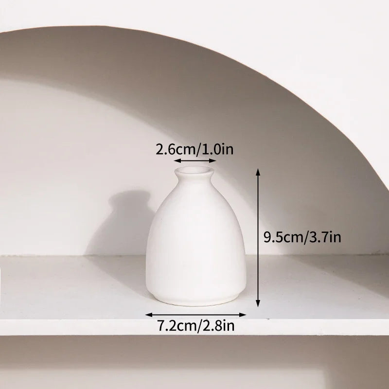 Ceramic Vase White Flower Pot Nordic Decorative Vase Dry Flower Vases for Home Living Room Desktop Decor ваза для цве
