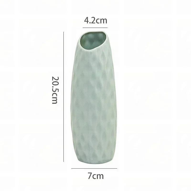 Modern Flower Vase Plastic Vases for Flowers White Pink Plastic Vase Flower Pot Basket Nordic Home Living Room Decoration