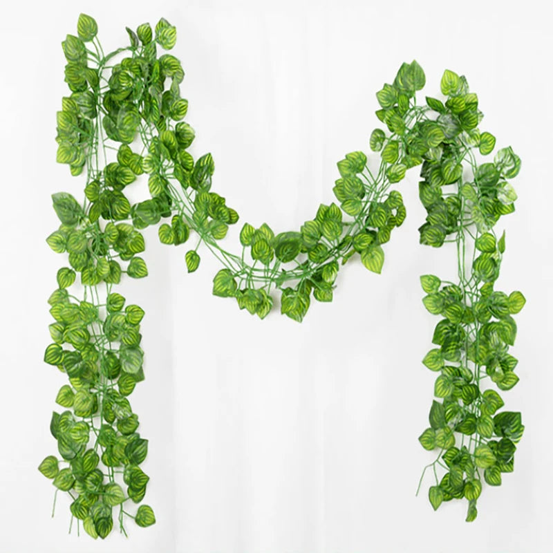 1/2/6Piece Artificial Vine Home Decor Artificial Ivy Leaf Garland Plants Vine Fake Foliage Flowers Creeper Green Ivy Wreath