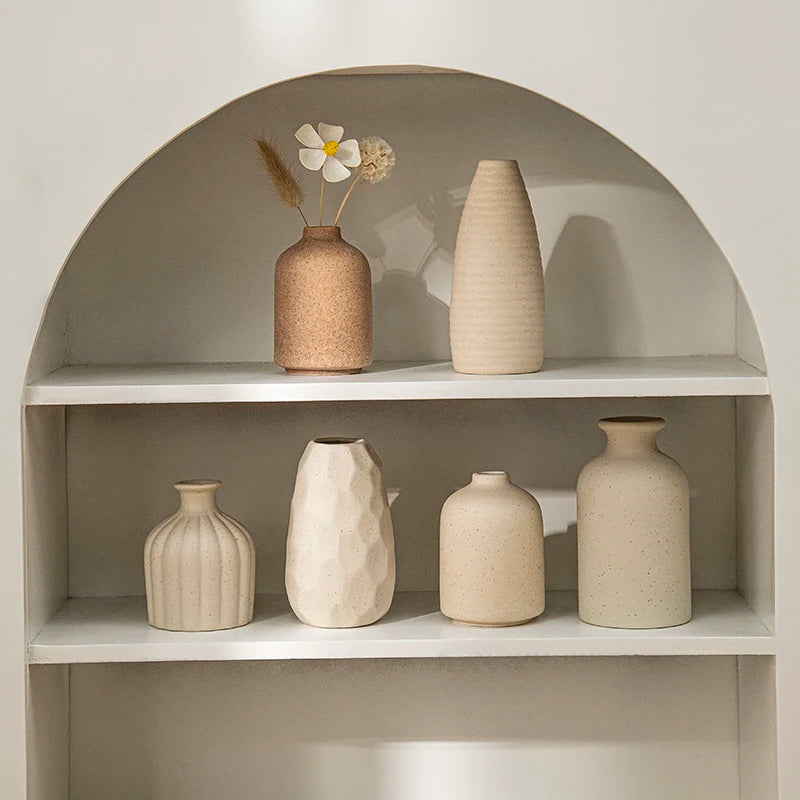 Ceramic Vase White Flower Pot Nordic Decorative Vase Dry Flower Vases for Home Living Room Desktop Decor ваза для цве