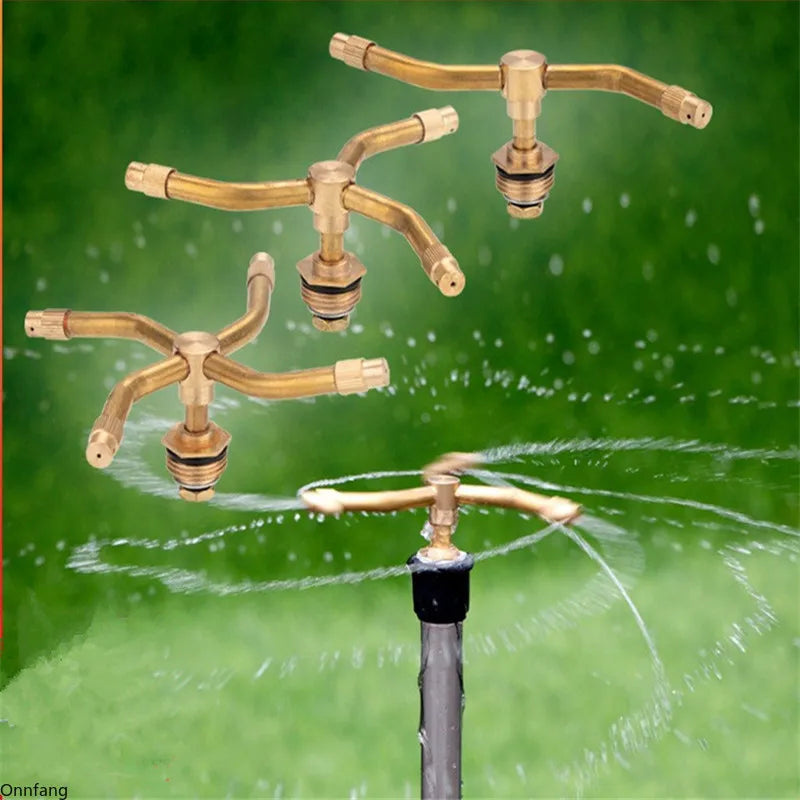 2/3/4 Arm Automatic Rotary Sprayer 360 Degree Rotation Brass Lawn Irrigation Sprinkler Heads Garden Accessories Watering Nozzle