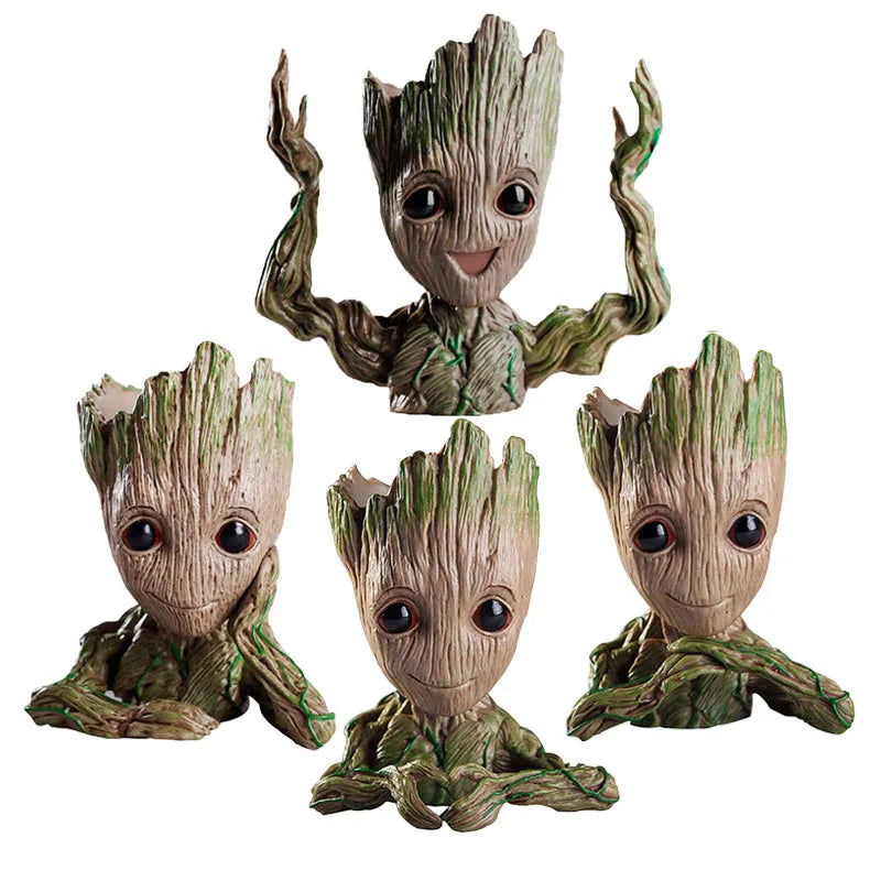 Groot Vases For Flowers Home Decoration Pots Planters Anime Figurines Home Decoration Accessories Office Storage Pen Case