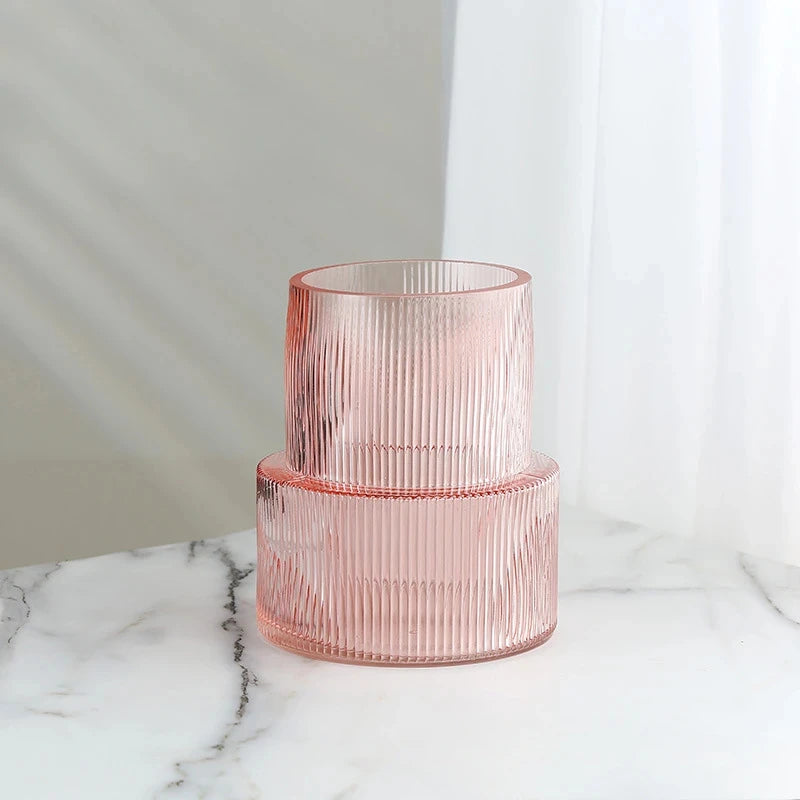 Light luxury, simple and high-end vase, home dining table, office glass vase, hydroponic flower decoration, decorative ornaments