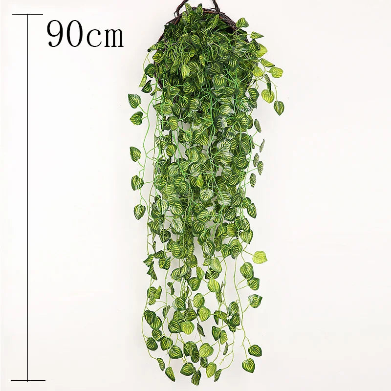 1/2/6Piece Artificial Vine Home Decor Artificial Ivy Leaf Garland Plants Vine Fake Foliage Flowers Creeper Green Ivy Wreath