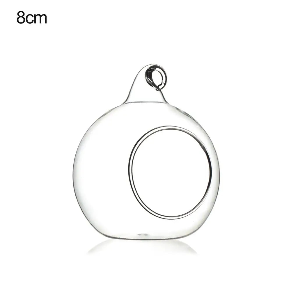 Hanging Glass Ball DIY Bauble Plant Pot Clear Glass Tea Light LED Candle Holder Fillable Bauble Tabletop Vases Decoration Crafts