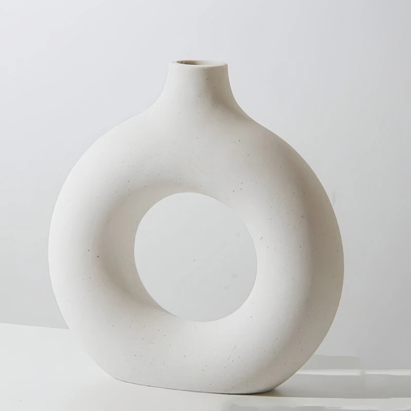 1 piece round vase decoration, imitation ceramic vase, suitable for wedding vase decoration, home living room flower arrangement