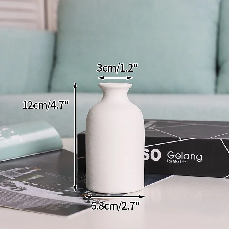 Ceramic Vase White Flower Pot Nordic Decorative Vase Dry Flower Vases for Home Living Room Desktop Decor ваза для цве