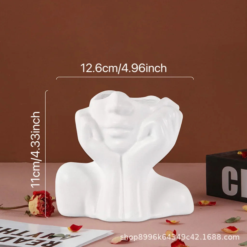 Home Resin Vase Gold White Black Human Body Shaping Art Flower Planter Personalized And Creative Decoration Handicrafts Ornament
