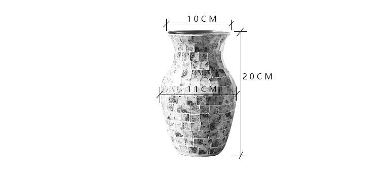 European Style Pastoral Mosaic Glass Vase, Pink and Purple, Fashion Home and Restaurant Decoration Furnishings