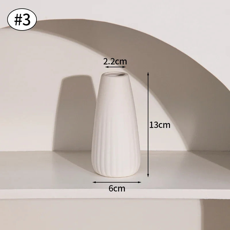 Ceramic Vase White Flower Pot Nordic Decorative Vase Dry Flower Vases for Home Living Room Desktop Decor ваза для цве