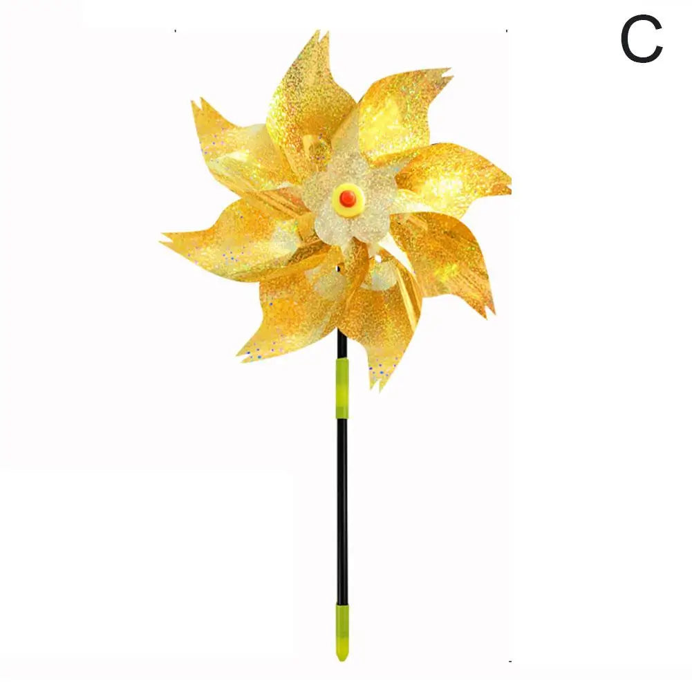 1pc Reflective Birds Repellent Windmills Sparkly Pinwheel With Stake Bird Scare Devices For Spring Garden Decor Supplies