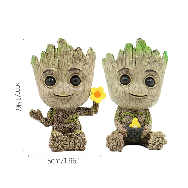 Modern Groot Flower Vase Cartoon Art Vases Flower Arrangement Home Living Room Decoration Simulation Plants Flower Pots Crafts