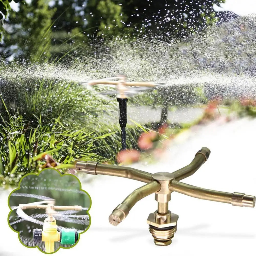 2/3/4 Arm Automatic Rotary Sprayer 360 Degree Rotation Brass Lawn Irrigation Sprinkler Heads Garden Accessories Watering Nozzle