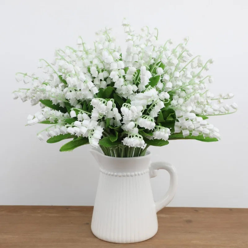 1/20pcs Artificial Flower Bellflower Simulated Lily Of The Valley Home Soft Decoration Wedding Valentine's Bouquet Green Plants