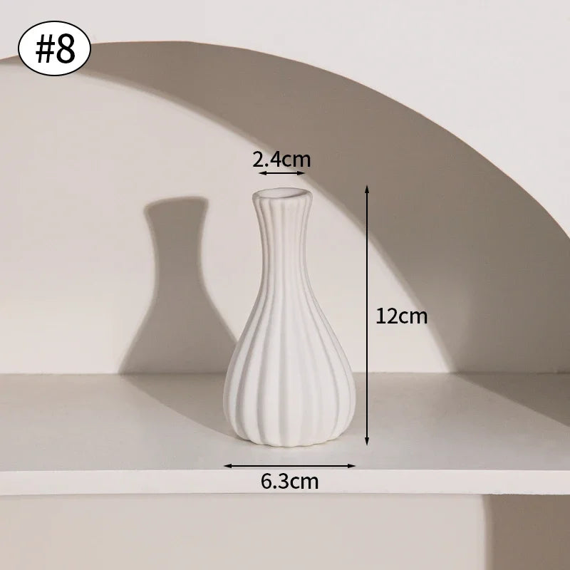 Ceramic Vase White Flower Pot Nordic Decorative Vase Dry Flower Vases for Home Living Room Desktop Decor ваза для цве