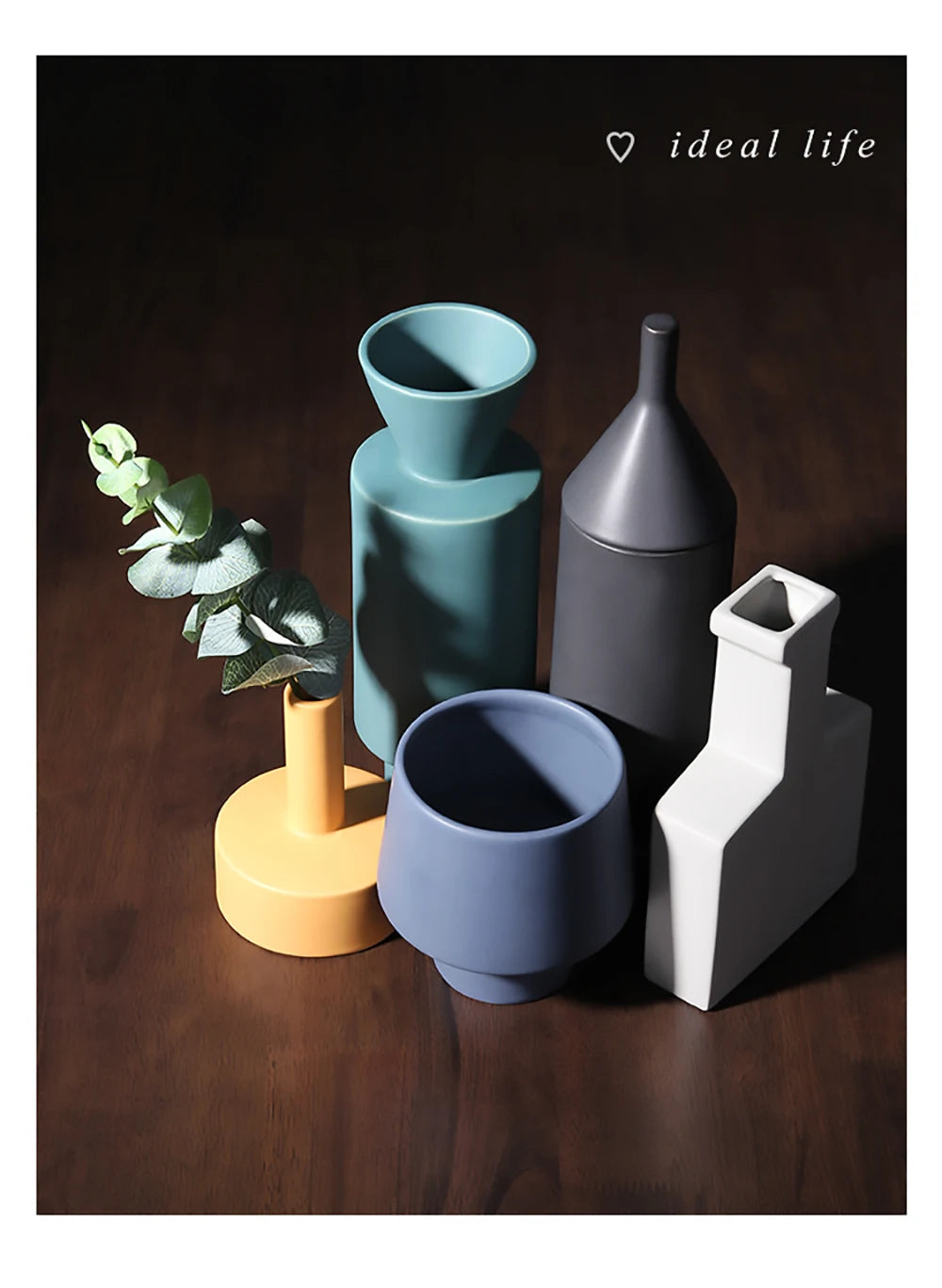 Nordic Morandi ceramic Vase geometric Ornaments Room Decor modern decorative dried flower Vase home decoration Wedding Gifts