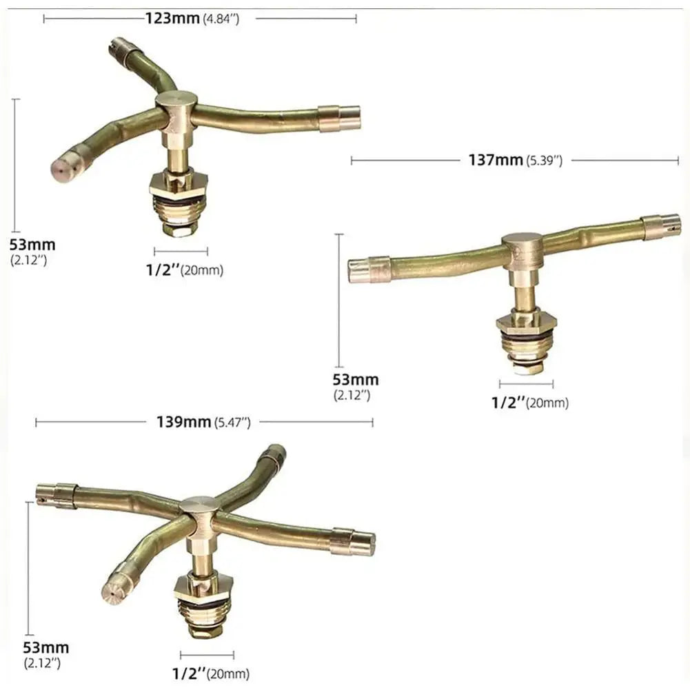 2/3/4 Arm Automatic Rotary Sprayer 360 Degree Rotation Brass Lawn Irrigation Sprinkler Heads Garden Accessories Watering Nozzle