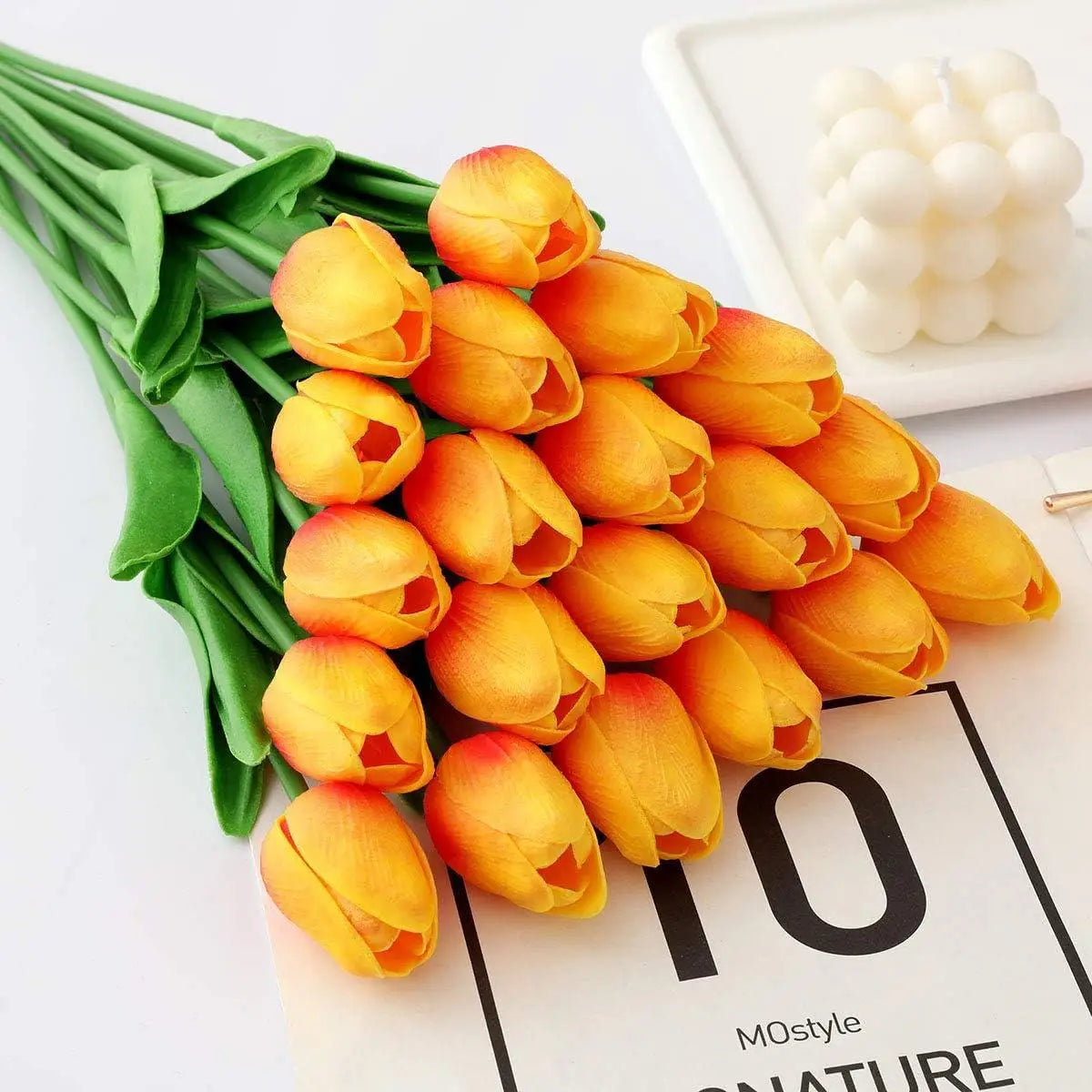 1/3/5/10pcs Tulips Artificial Flowers White Fake Tulips Bouquet Silicone Tulip Flower Home Decor Valentines Gift Wedding Bouquet