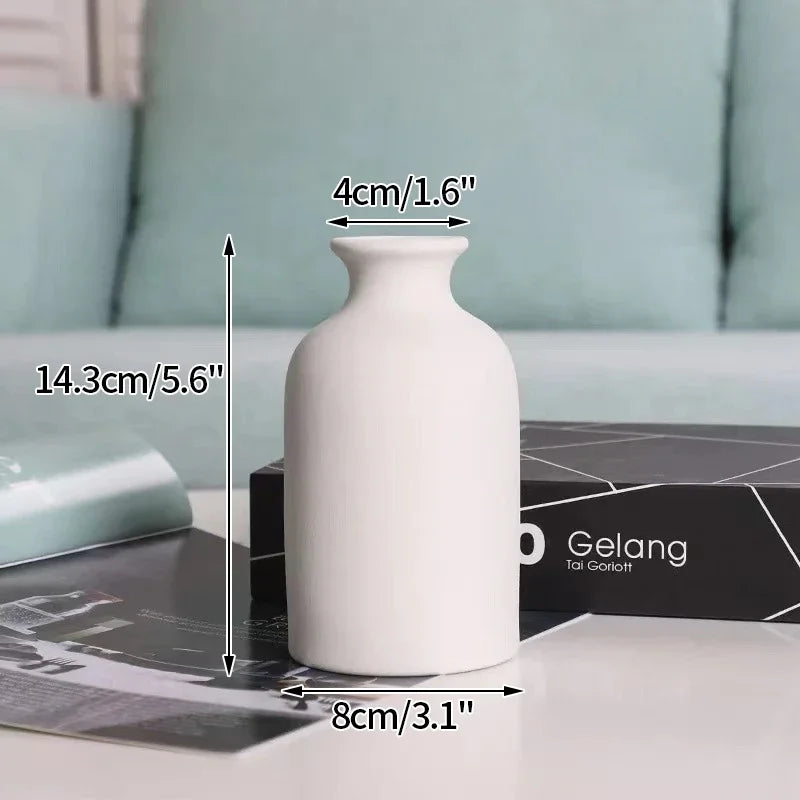 Ceramic Vase White Flower Pot Nordic Decorative Vase Dry Flower Vases for Home Living Room Desktop Decor ваза для цве