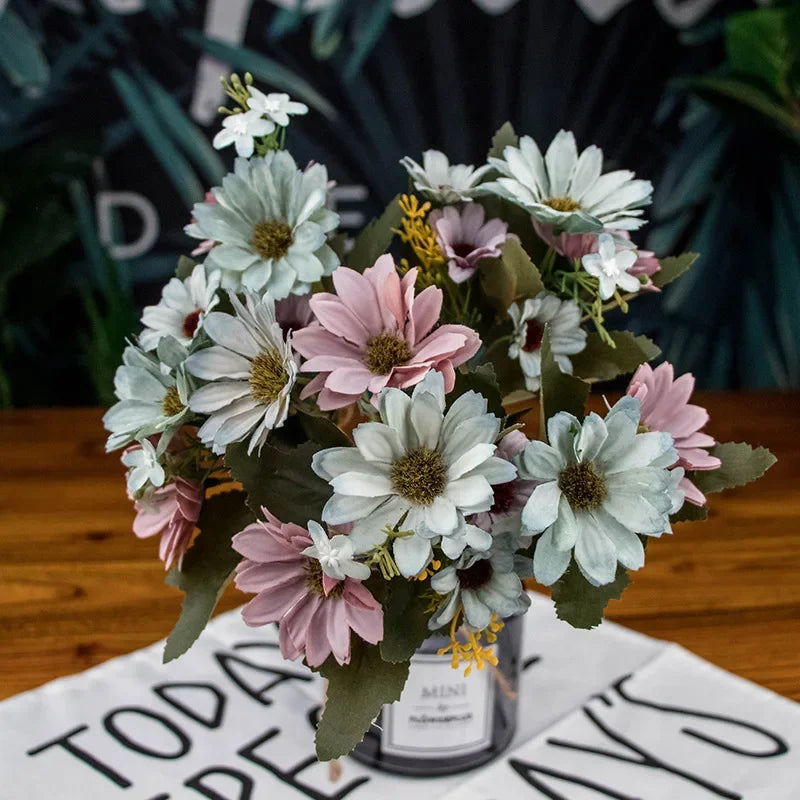 1 Bouquet purple Artificial Flowers Peony Tea Rose Autumn Silk Fake Flowers for DIY Living Room Home Garden Wedding Decoration