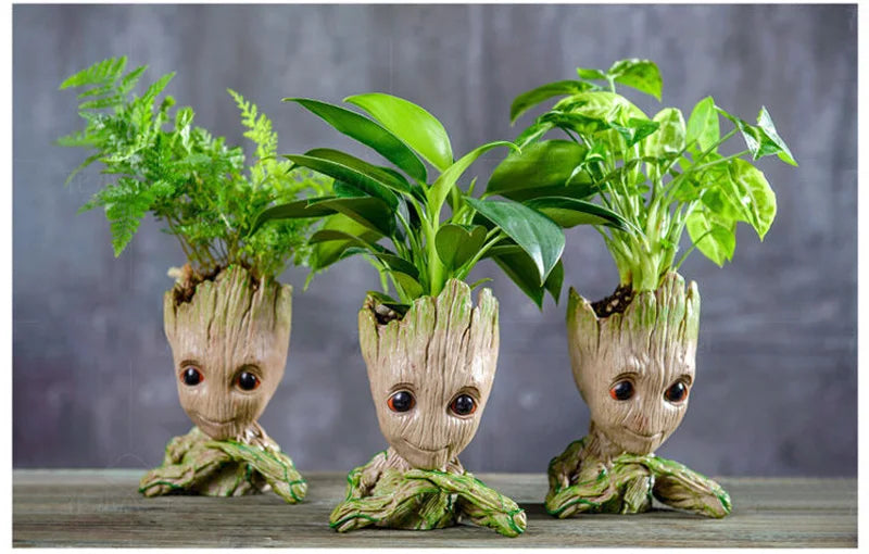 Groot Vases For Flowers Home Decoration Pots Planters Anime Figurines Home Decoration Accessories Office Storage Pen Case