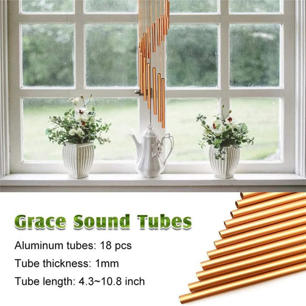 Handcrafted Aluminum Wind Chimes Beautiful For Outside Gold/silver Bells Home Patio Garden Wedding Party Memorial Decor Gifts