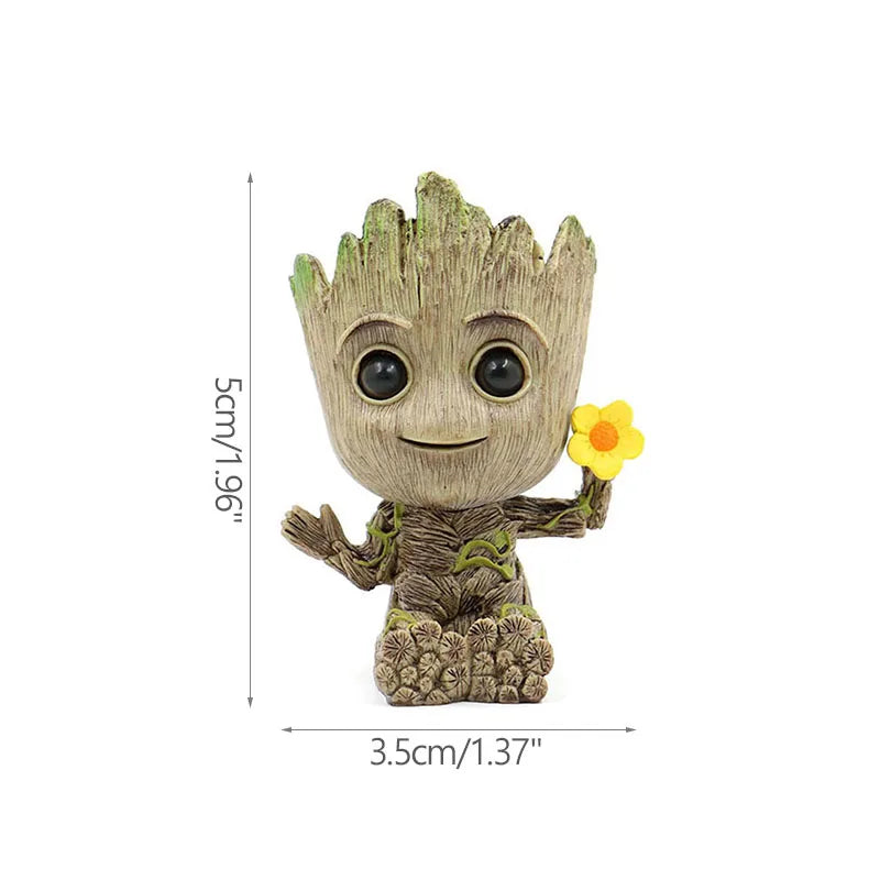 Modern Groot Flower Vase Cartoon Art Vases Flower Arrangement Home Living Room Decoration Simulation Plants Flower Pots Crafts