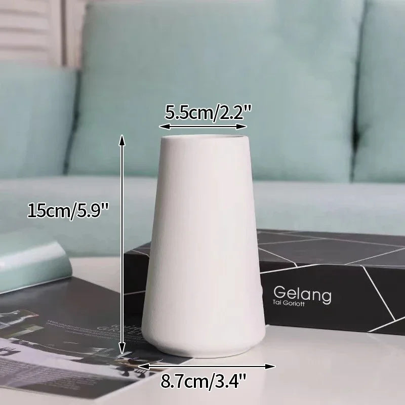 Ceramic Vase White Flower Pot Nordic Decorative Vase Dry Flower Vases for Home Living Room Desktop Decor ваза для цве