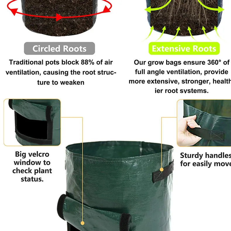 12 Gallons DIY Potato Planter Planting Container Bag Vegetable Gardening Jardineria Thicken Garden Pot Planting Grow Bag