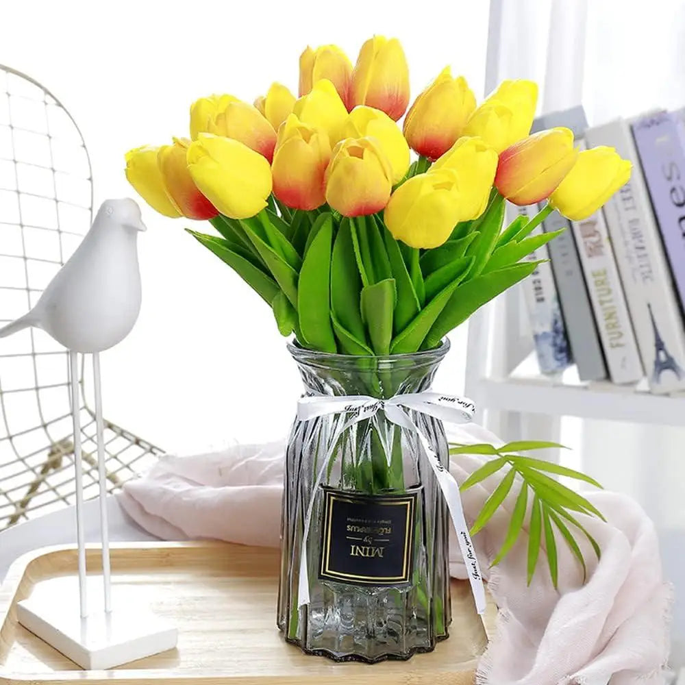 1/3/5/10pcs Tulips Artificial Flowers White Fake Tulips Bouquet Silicone Tulip Flower Home Decor Valentines Gift Wedding Bouquet