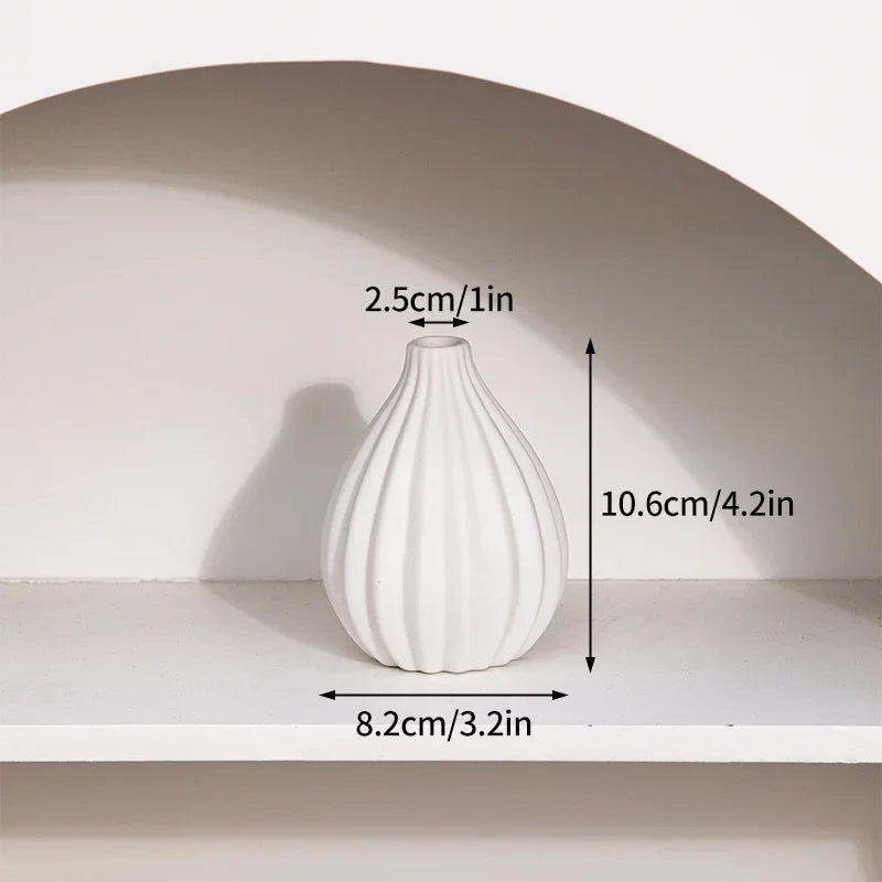 Ceramic Vase White Flower Pot Nordic Decorative Vase Dry Flower Vases for Home Living Room Desktop Decor ваза для цве